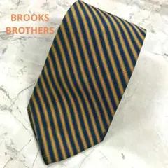 ブルックスブラザーズ　ネクタイ　橙　紺 ストライプ柄　絹100%【n1990】
