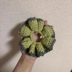 ニットフリルシュシュ ハンドメイド