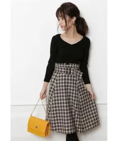 新品未使用アプワイザーリッシェ　バレンシアチェックフレアスカート