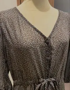 フリークスストア シャツワンピー スミモレ ロングシアー花柄七分 袖