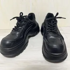 極美品　26.5cm 厚底 レザースニーカー　WESTBOY 黒　ローカットのサムネイル