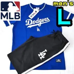 【新品】ドジャース　パジャマ　L　メンズ　MLB公式　LA　半袖　青　黒