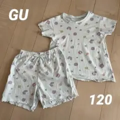 GU GIRLSコットンラウンジセット(半袖&ショートパンツ)シェル