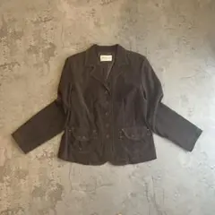 80’s vintage テーラードジャケット デザイン ステッチ スウェード