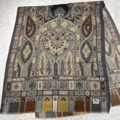 ETRO 大判ストール ペイズリー柄 ウール シルク イタリア製