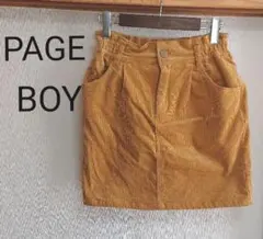 ページボーイ コーデュロイ スカート マスタード タイト ミニ