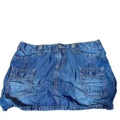 デニムブルー ✨ミニスカート S/P ポケット付き