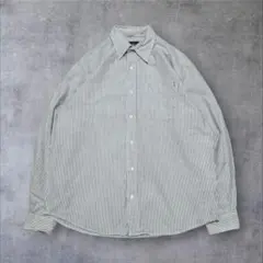 【Eddie Bauer】00sアメリカ古着ストライプ柄メンズ長袖シャツアメカジ