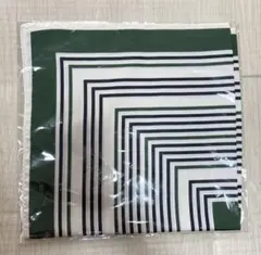 【【 新品未使用 月末セール 】】ストライプ柄スカーフ　グリーン
