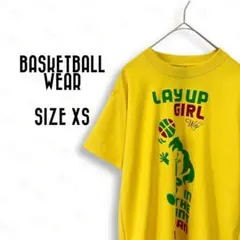 バスケウェア KIDS向け プリント前後 練習着 黄色 XS 古着c68