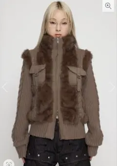 lagua gem ケーブルファーニットブルゾン　ブラウン　ラグアジェム　新品