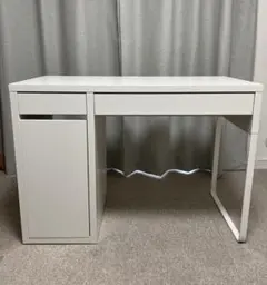IKEA MICKE デスク ホワイト 広い机 引き出し付き2人座れる 家庭教師