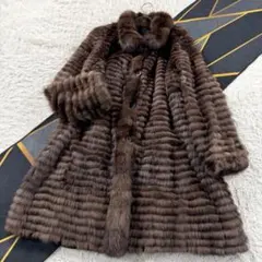 【タグ付/未使用】ロシアンセーブル トリミング リバーシブルコート F タグ付/未使用】ロシアンセーブル トリミング リバーシブルコート F