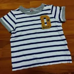 日本製★ミキハウス　ダブルビー　ボーダー　Tシャツ　マリン　90