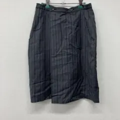 Y's ワイズ　ストライプ　膝丈スカート　グレー　ら3のサムネイル