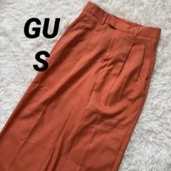 GU ジーユー ローウエストバギーパンツ ワイドパンツ オレンジ S