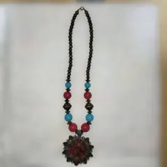 ボヘミアンスタイル ネックレス 花デザイン