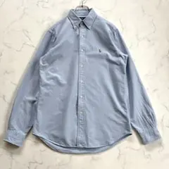 中川政七商店 鹿ワンポイント刺繍 丸襟オックスフォードシャツ 青 日本 