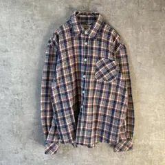 BEAMS チェック柄ネルシャツ 長袖　コットン　Lサイズ