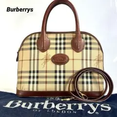 バーバリーズ ノバチェック 2WAY ハンドバッグ ショルダー PVC レザー