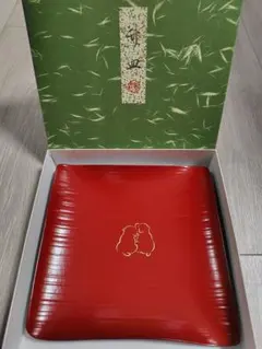 【象彦】升皿 漆器 赤色 犬の絵柄のサムネイル