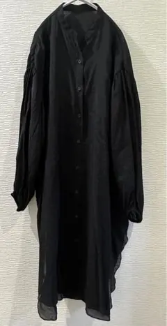 シアー ドロップショルダー ロングシャツ ワンピース