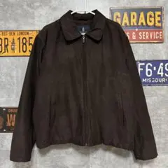 シ*モ様 LONDON FOG フェイクスエード スイングトップ ブラウン XL