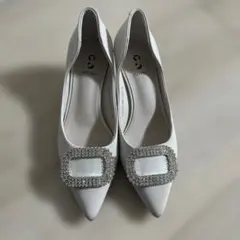 JOSINY ホワイト ポインテッドトゥ ハイヒール