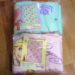 ディズニー ラプンツェル　アリエル フランネルボア ブランケット ２点セット