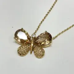 dSWAROVSKI 蝶モチーフ ネックレス クリスタル装飾