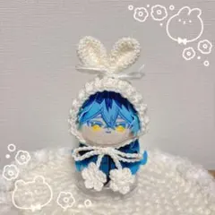 4【8cm】ほわぬいサイズ　ぬい服　帽子　うさ耳ボンネット