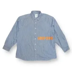 【美品】uniform experiment 長袖シャツ 青白ストライプ