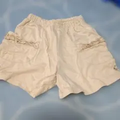 ニットプランナー　ストライプベージュ ハーフパンツ