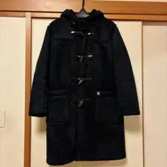 黒ダッフルコート フード付き