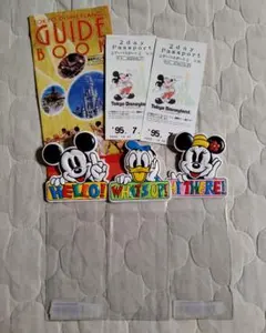 ディズニーランド チケットホルダー　セット ミッキー ミニー　ドナルド　レトロ