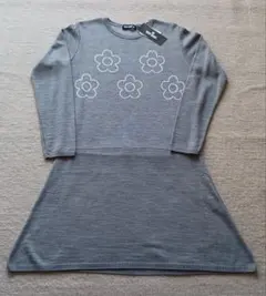 MARY QUANT☆デイジー☆ワンピース☆長袖☆ ニット☆グレー☆Ｍ☆新品