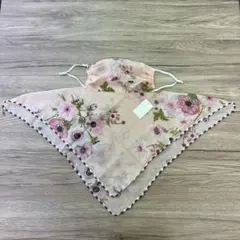 【★送料無料★】スカーフマスク　花柄　花粉対策　粉塵避けのサムネイル