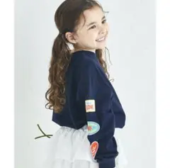 【新品タグ付き】ペアマノン ガールズ 刺繍ワッペン ゆるロンT 120