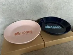 LOGOS 21.5cm大皿 2枚セット ピンク ネイビーのサムネイル