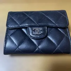 CHANEL ブラック　レザー カードケース