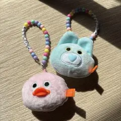 アニマルぬいぐるみキーホルダー 2個セット