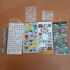 セサミストリート スヌーピー キティちゃん シールセット