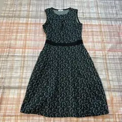 EGER ダークグリーン 幾何学模様 ワンピース