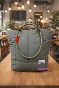 topologie キルティングトートバッグ カーキ×カーキ