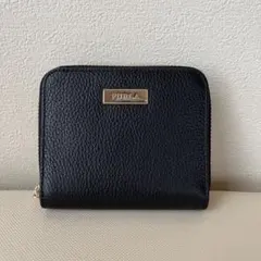 FURLA レザーブラック 二つ折り財布