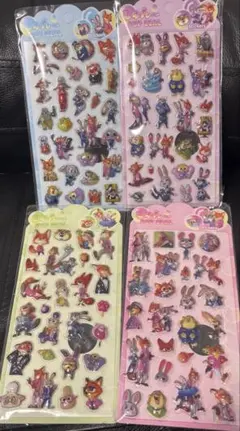 ズートピア 3D ぷくぷく立体シール4枚セット 空気シール ボンボンドロップ