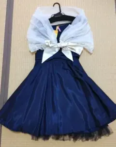 LAISSE PASSE　リボン付きパーティードレス ストールセット