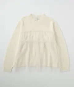 【新品】チュールフリル ドッキングプルオーバーニット