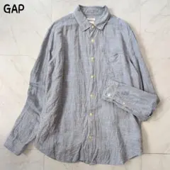 GAP リネン コットン 長袖シャツ ボーダー