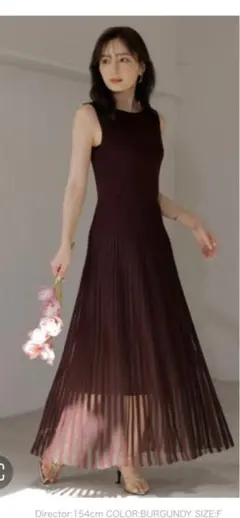 年始　anuans シースルーデザインニットワンピース